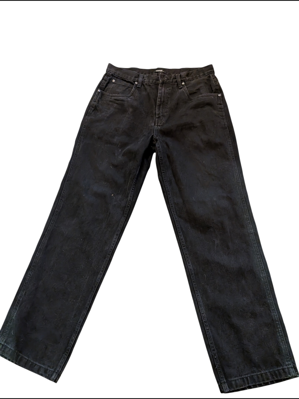 George Black Straight-Leg Jeans